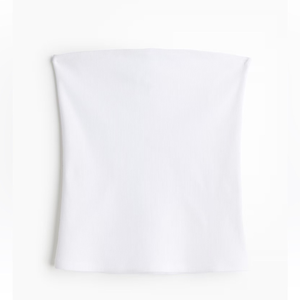 Classic White Ribbed Women's Top